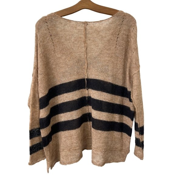 Free People Twelve Rose Oversized Pullover Sweater Women S Chevron Alpaca - Picture 3 of 8